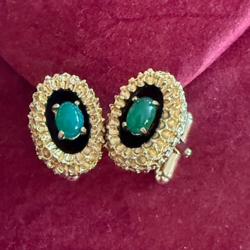 anson green and gold cufflinks